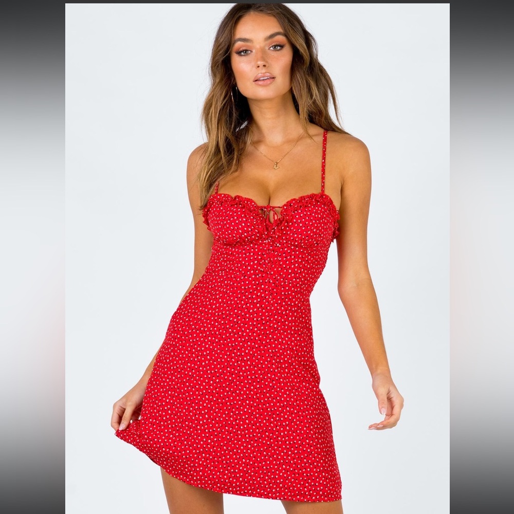 Princes Polly Red Mini Sexy Corset type chest mini dress size 4